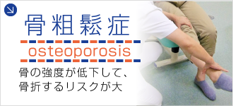骨粗鬆症｜骨の強度が低下して、骨折するリスクが大